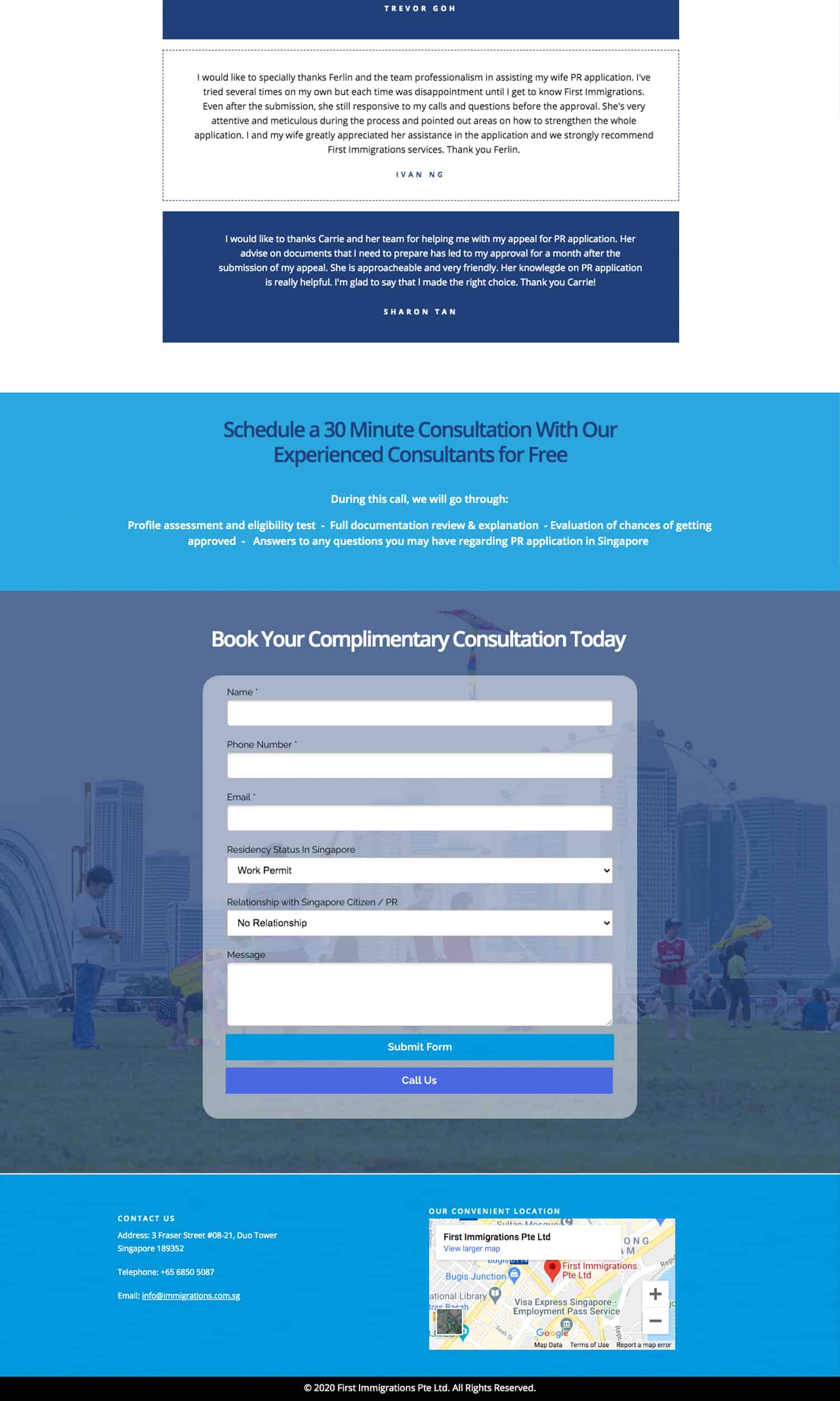 First Immigrations Form Design